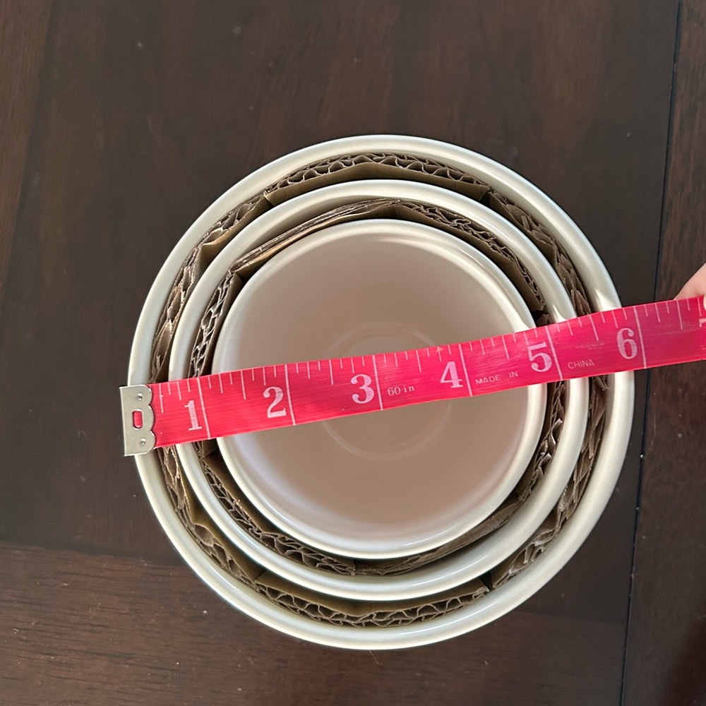 3 Longaberger sage stacking bowls - Picture 4 of 4